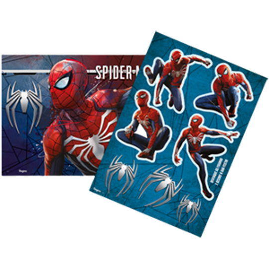 Imagem de KIT DECORATIVO SPIDER GAMER VERSE 1 FOLHA 64X45 + 1 FOLHA DESTACÁVEL - 01 UNIDADE