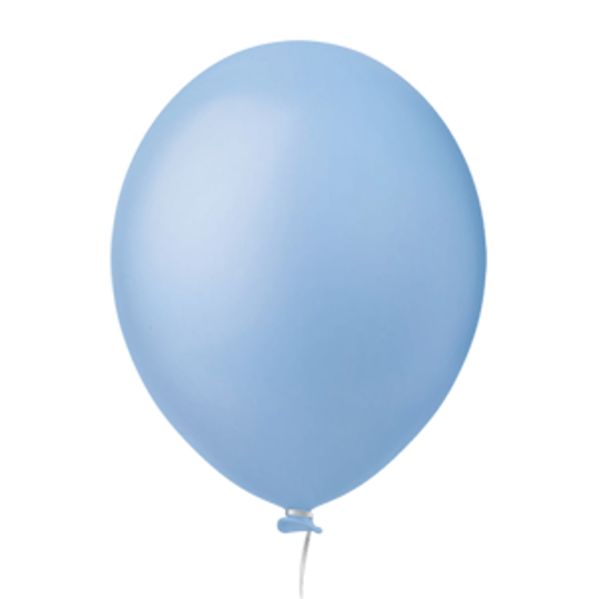 Imagem de BALÃO REDONDO DE LÁTEX AZUL CLARO LISO C/30  9" (APROX.23CM) - 01 UNIDADE