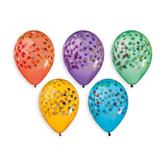 Imagem de BALÃO GEMAR 13" COLOURFUL CONFETTI - 25 UNIDADES