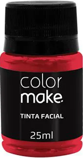 Imagem de TINTA FACIAL LÍQUIDA VERMELHO COLORMAKE 25ML - 01 UNIDADE