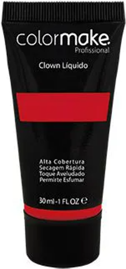 Imagem de CLOWN LÍQUIDO COLORMAKE VERMELHO 30 ML - 01 UNIDADE