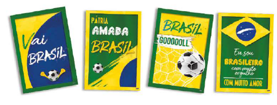 Imagem de QUADROS DECORATIVOS BRASIL C/04 UNIDADES - 01 UNIDADE