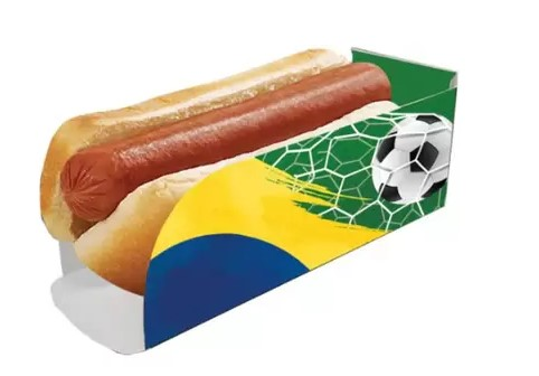 Imagem de CAIXA PARA HOT DOG BRASIL C/08 UNIDADES - 01 UNIDADE