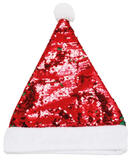 Imagem de GORRO PAPAI NOEL PAETE VERMELHO/VERDE/BRANCO - 01 UNIDADE