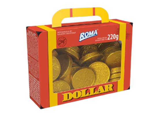 Imagem de MALETA MOEDA DOLLAR CHOCOLATE AO LEITE 220G - 01 UNIDADE