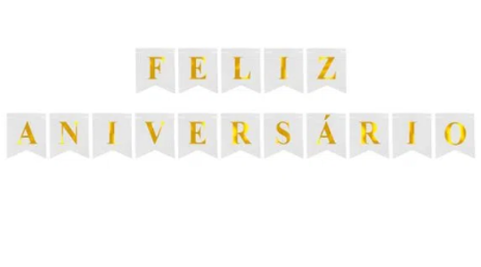 Imagem de LETRAS DE PAPEL FELIZ ANIVERSARIO PRATA E DOURADO - 01 UNIDADE