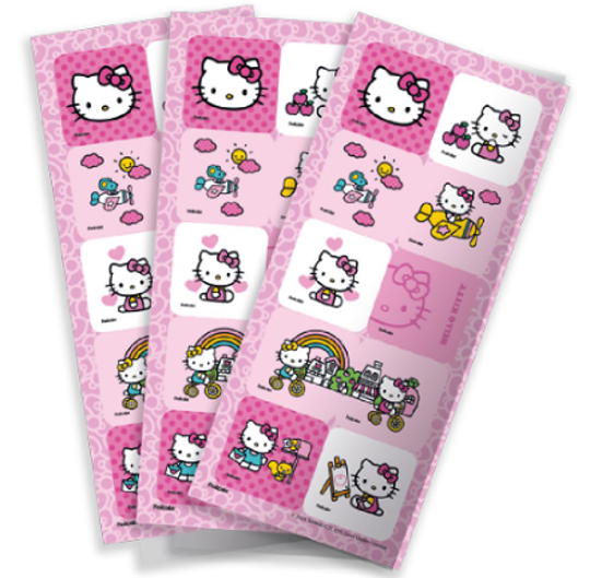 Imagem de ADESIVO QUADRADO HELLO KITTY ROSA COM 30 UNIDADES - 01 UNIDADE