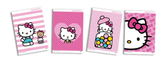 Imagem de QUADROS DECORATIVOS HELLO KITTY ROSA COM 04 UNIDADES  - 01 UNIDADE