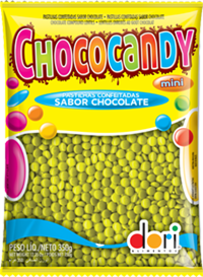 Imagem de PASTILHA CONFEITADA SABOR CHOCOLATE CHOCOCANDY AMARELO 350G - 01 UNIDADE