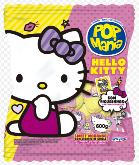 Imagem de PIRULITO POP MANIA HELLO KITTY MORANGO 600g - 01 UNIDADE