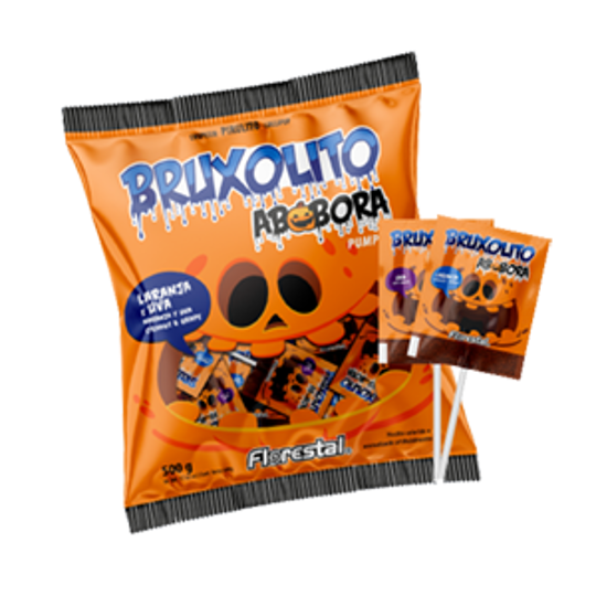 Imagem de PIRULITO BRUXOLITO ABÓBORA 500G - 01 UNIDADE