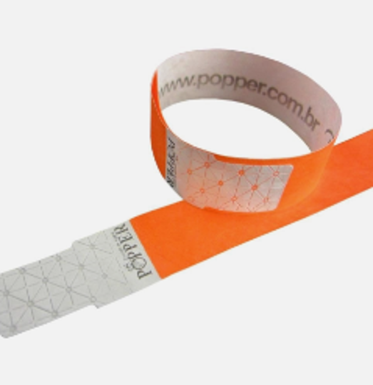 Imagem de PULSEIRAS DE IDENTIFICAÇÃO ORANGE FLUOR C/50 UNIDADES - 01 UNIDADE